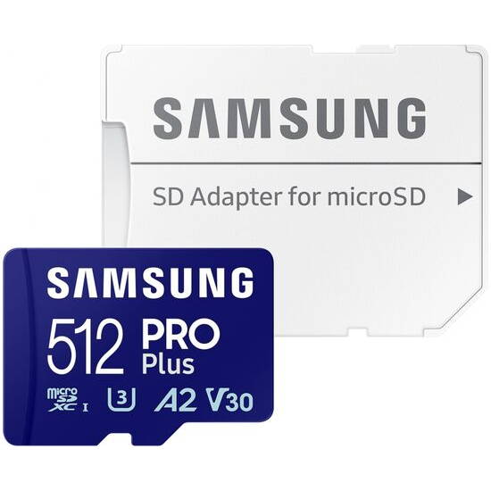 SAMSUNG PRO+ MicroSD memory card with adapter 512GB