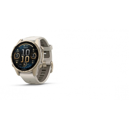 GARMIN pulkstenis Fenix 8 43mm Sapphire Amoled gold/light grey