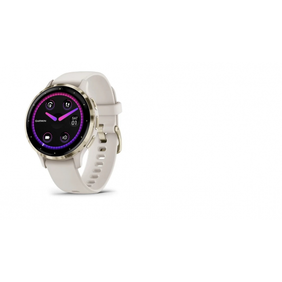 GARMIN pulkstenis Venu 3S GPS WiFi 41mm ivory grey/soft gold