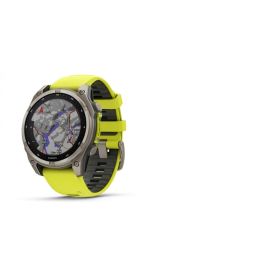 GARMIN pulkstenis Fenix 8 47mm Solar Sapphire titan/yellow