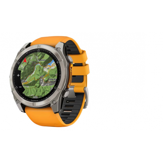 GARMIN pulkstenis Fenix 8 51mm Sapphire AMOLED graphite grey/orange