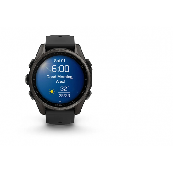 GARMIN pulkstenis Fenix 8 43mm Sapphire Amoled black/light grey