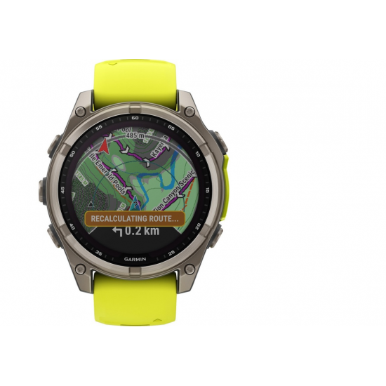 GARMIN pulkstenis Fenix 8 47mm Solar Sapphire titan/yellow