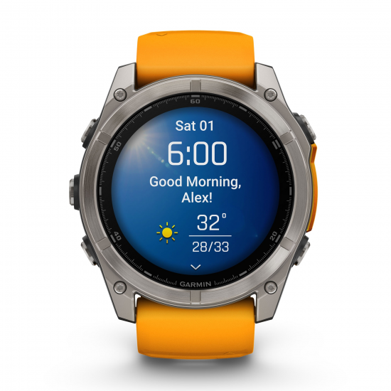 GARMIN pulkstenis Fenix 8 51mm Sapphire AMOLED graphite grey/orange