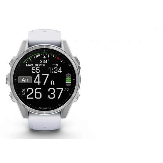 GARMIN pulkstenis Fenix 8 43mm Sapphire Amoled silver/whitestone