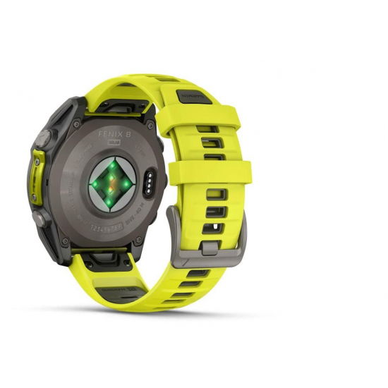 GARMIN pulkstenis Fenix 8 47mm Solar Sapphire titan/yellow