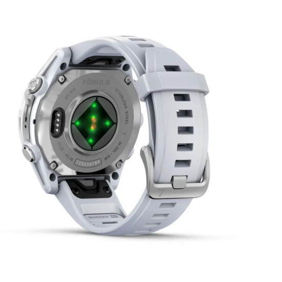 GARMIN pulkstenis Fenix 8 43mm Sapphire Amoled silver/whitestone